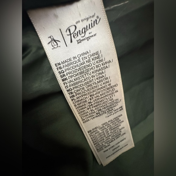 Original Penguin Quilted Puffer Jacket Black Men’s Large - Picture 12 of 12